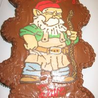 Gnome Cupcake Cake Chocolate cupcake cake with FBCT. We have a guy at work that looks just like this, kid you not!