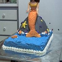 Mermaid Using Wilton wonder mold pan. The mermaid is made with fondant.