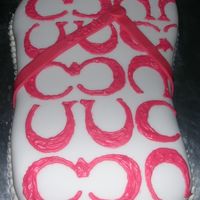Coach Flip Flop brownie covered in fondant with C logo piped on in buttercream