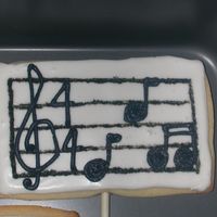 Sheet Music Cookie sugar cookie covered in RI