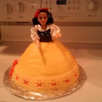 Snow White Buttercream Icing with Fondant Accents.