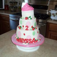 Strawberry Shortcake I made this for my 2 year old dd. We put a toy strawberry shortcake on the cake board but she kept taking it off. Cake is strawberry &...