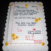 Last Day Of 5Th Grade Chocolate cake covered in buttercream with buttercream writing, thanks to all CC for the ideas.