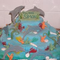 Dolphins This is my dolphins cakes , The dolphins is only made from a cutter. But the boy get very happy.