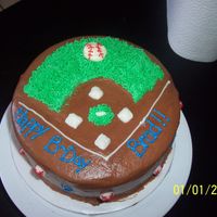 Baseball here is a baseball cake i did today, chocolate cake/ chocolate pudding and chocolate icing...8"