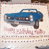 Pontiac 1966 Gto This is a picture that I stenciled on a cake for my husband. It is identical to the car that he has rebuilt from the bottom. It was time...