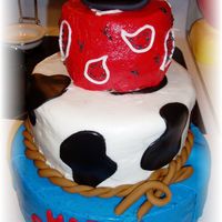 Josiah's Cake A funfetti cake with buttercream frosting and fondant accents.