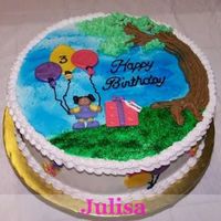 Fondant Girl W/balloons I made this for a 3yr old. Mother said she wanted balloons and told me to do what ever I wanted. Girl, balloons, & gifts are all...