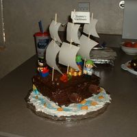Pirate Ship Cake 2 Here's the second pirate ship cake I made...this one for my son's 4th birthday.
