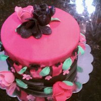 Happy Birthday Steph Cake for my bff. She is a Halloween baby and for once in her life wanted a cake that wasn't Halloween themed. She said, "I want a...