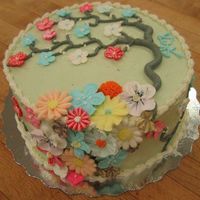 My Final Cake - Chinese Theme - Spring This cake was buttercream icing with royal icing flowers. I did a chinese theme - the thought was to replicate a chinese painting with a...