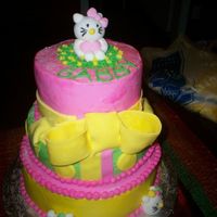 Gabby's Hello Kitty I really enjoyed making this cake. My little cousin was so excited about her 10th Birthday Sleepover. (Strawberry cake with buttercream...