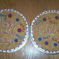 100_1378.jpg Giant chocolate chip cookies. Buttercream decorations