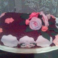 Brownie Cake A brownie cake decorated as aniversarry cake with roses