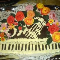 Piano Cake Piano cake made by sponge cake and mascarpone cream for my mother in law on 26 march 2006.It was decorated with martipan roses.