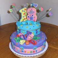 My First Fondant Birthday Cake Made for my granddaughter's 18th birthday