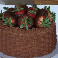 100_1450.jpg Chocolate with chocolate buttercream. Made this for a cake auction at nephews church. They were raising money for a missions trip for the...