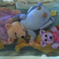 Baby Bear My first ever figures. 50/50 gumpaste and fondant. I was making a cake to match the shower plate. I also had to drive it 8 hours, so the...