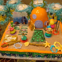 Sponge Bob Sponge Bob vanilla cake, made using the set from decopac.