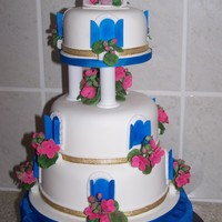 Blue Greek Themed Wedding My take on a Santorini themed wedding cake.