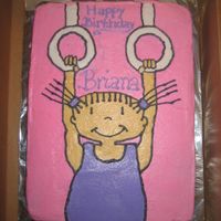 Gymnastics Cake This is a white cake with bc icing. I had to do it freehand because I was pressed for time. the birthday girl loved it. Thanks Courtney118...