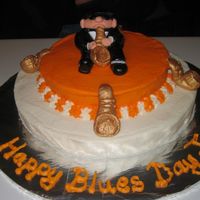 Jesse's Birthday Cake This is a white cake with bc icing and fondant accents. It was for one of my son's friends birthday, he plays saxophone in the band....