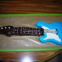 Guitar Cake This is a cake that was made by an assocoiate I work with. It is a Guitar cake that she made for her sons birthday.