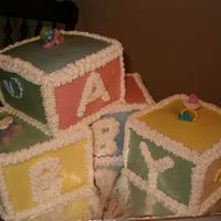 Baby Blocks Cake blocks covered in buttercream and fondant.