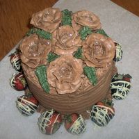 My First Buttercream Roses My first roses, and I notice some imperfections on the cake as well. Oh well, it was another cake for my family to eat!