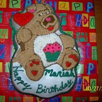 Birthday Cake For Niece Had some trouble at first. I used the wrong color for the bear body and thought I was going to run out of icing but I got it done. The...