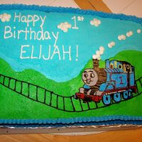 Thomas The Train/tank Birthday Cake One year old's Thomas the train birthday cake, with smash cake. Got tons of great ideas from CC!!