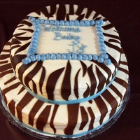 Zebra Boy Baby Shower Cake Made this cake for my sister in laws baby shower...her nursery theme was brown zebra....buttercream w/ fondant stripes