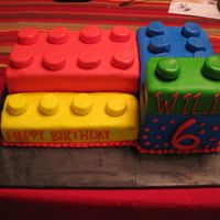 Lego Cake Lego cake covered with marshmallow fondant.