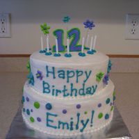Tweenage Girl Birthday I made this cake for a 12 year old girl's birthday. She wanted "funky" flowers and polka dots. The dots are color flow and...
