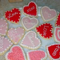 Valentines Cookies These were sugar cookies with buttercream and some with rolled buttercream.