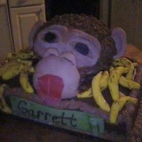 I Am Head Over Hills For Bananas I got the idea from a similar cake on this website. I used a Wilton ball pan for the head and a sheet cake for it to sit on. I used fondant...