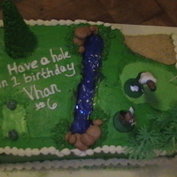 Nature's Golf Course My son loves golf and wanted a golf themed cake for his 6th birthday. My first attempt. So, next time I will know what to do differently....
