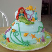 Mermaid Cake Made this cake for a friends daughter. I tried to resamble some figurines from one of Debbie Brown cakes (not the mermaid). First time...