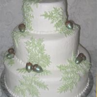 Acorns & Ferns The acorns are made of tinted fondant and brushed with luster dust.