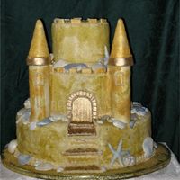 Sand Castle This was an anniversary cake done for a beach party theme.