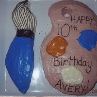 Paint Brush And Palate For my brothers 10th birthday. He is an artist.