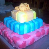 Gifts this was my first attempt at fondant or and real decorated cake. it was all vanilla cake with BC filling and decorations are entirely...