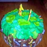 Jungle i got inspiration from a decorating book i saw. this is my favorite cake to make. sad thing is, after the kids see it, the cake doesn'...