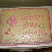 Simple Baby Shower This is white cake w/cream cheese frosting. I had some trouble with the frosting getting runny & not holding like I wanted it too. This...