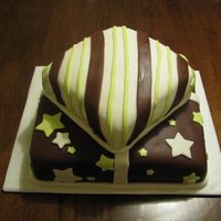 Green, Cream, And Brown Stars And Stripes Did this for a baby shower today. She does not know the sex of the baby so she chose these colors. I think it came out pretty good.