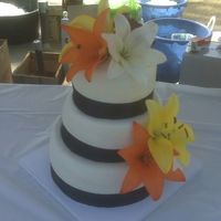 My First Wedding Cake! White with white almond buttercream.