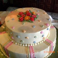 Classic Pooh Baby Shower This cake was made for a Classic Pooh baby shower. I had trouble getting my buttercream smooth that day (obviously). The roses on top are...