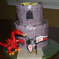 Castle Cake The cake is dark chocolate cake with MMF. This was a lot of fun - and challenging. Learned a lot by the time I was done! Based on a cake in...