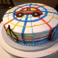 Baby Boy Baby Shower White almond sour cream cake with strawberry filling and sugarshack's buttercream (LOVE IT!). Made for a baby shower to match the...