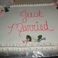 Wedding Sheet Cake 1/2 white 1/2 choc with bc icing sheet cake for wedding